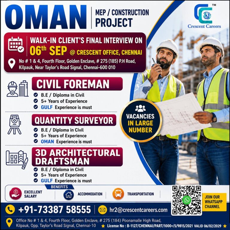 π₯ OMAN JOB OPPORTUNITIES β WALK-IN FINAL INTERVIEW! π΄π² π₯ 5 π₯ OMAN JOB OPPORTUNITIES β WALK-IN FINAL INTERVIEW! π΄π² π₯